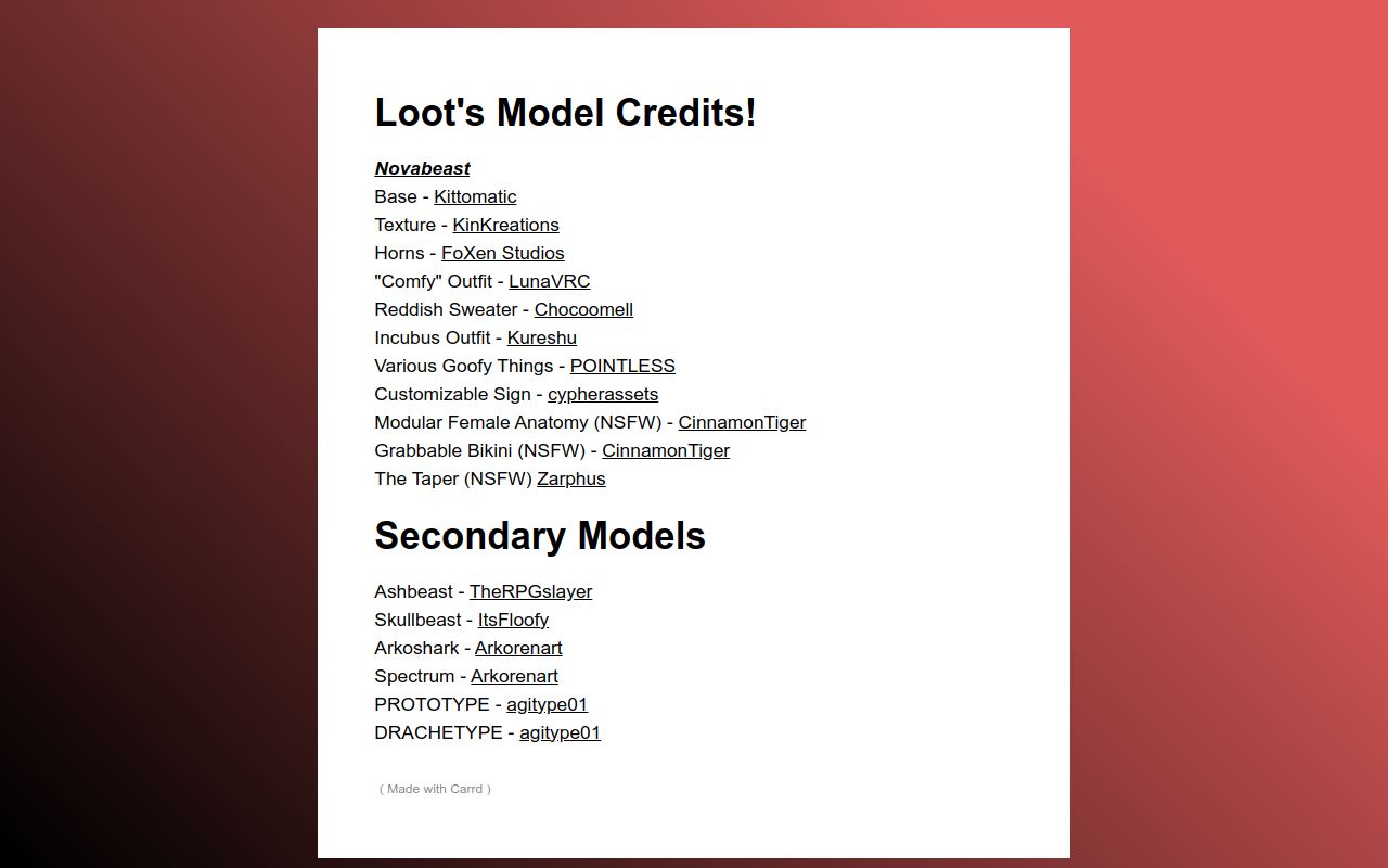 Loot's Models and Where to Find Them :D